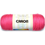 A ball of Caron Simply Soft Brights yarn in bright bubblegum pink shade