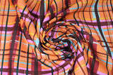 Swirled swatch Colourful Stripy Plaid (orange/brown) print fabric