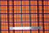 Flat swatch Colourful Stripy Plaid (orange/brown) print fabric