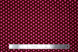 Flat swatch Pink Spots on Burgundy fabric