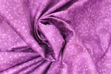 Swirled swatch small faded stars printed fabric in purple