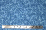Flat swatch small faded stars printed fabric in blue