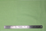 Flat swatch stripe printed fabric in Small Green & White Stripes
