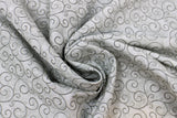 Swirled swatch Grey fabric (light grey fabric with small dark grey connected swirls allover)