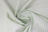 Swirled swatch neon green fabric (white fabric with small neon green polka dots allover)