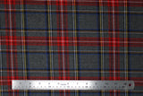 Flat swatch tartan plaid in charcoal/red