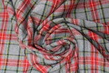 Swirled swatch tartan plaid in red/grey