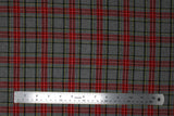 Flat swatch tartan plaid in red/grey