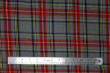 Flat swatch tartan plaid in grey/red