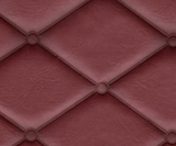 Square swatch upholstered quilted vinyl (diamond pattern with circles on the intersecting points) in shade wine (burgundy)