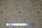 Flat swatch brown stump fabric (pale brown fabric with circular cut log ends design allover)