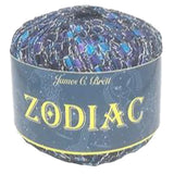 Ball of Zodiac metallic ladder yarn in blue shades